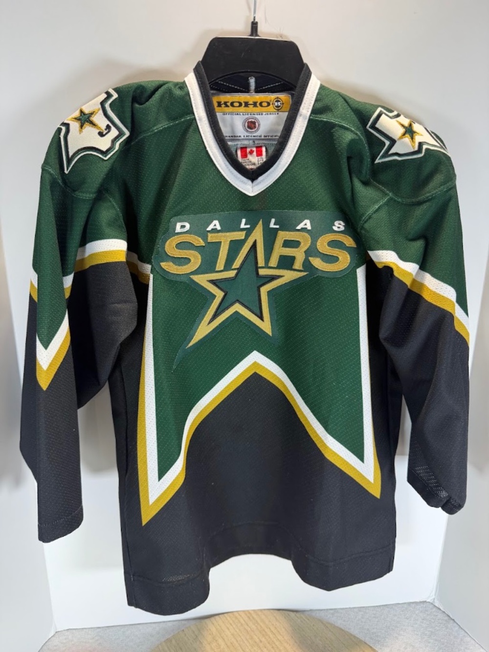 Vintage KOHO Dallas Stars Youth L/XL NHL Hockey Jersey Made in Canada Green